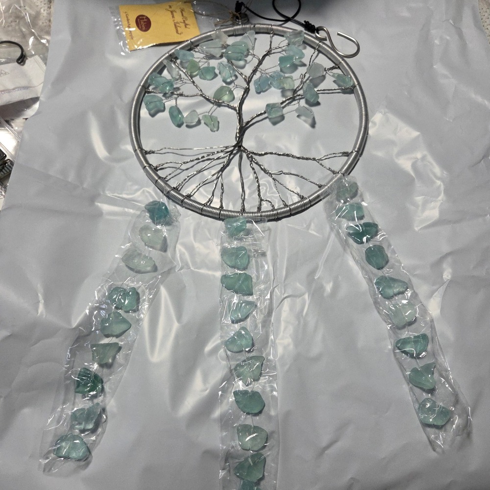 Habini Garden Age Supply Tree of Life Sea Glass Wind Chime Sun Catcher Indonesia